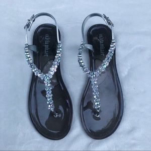 Olivia Miller Gray Jelly Gem Thong Sandals